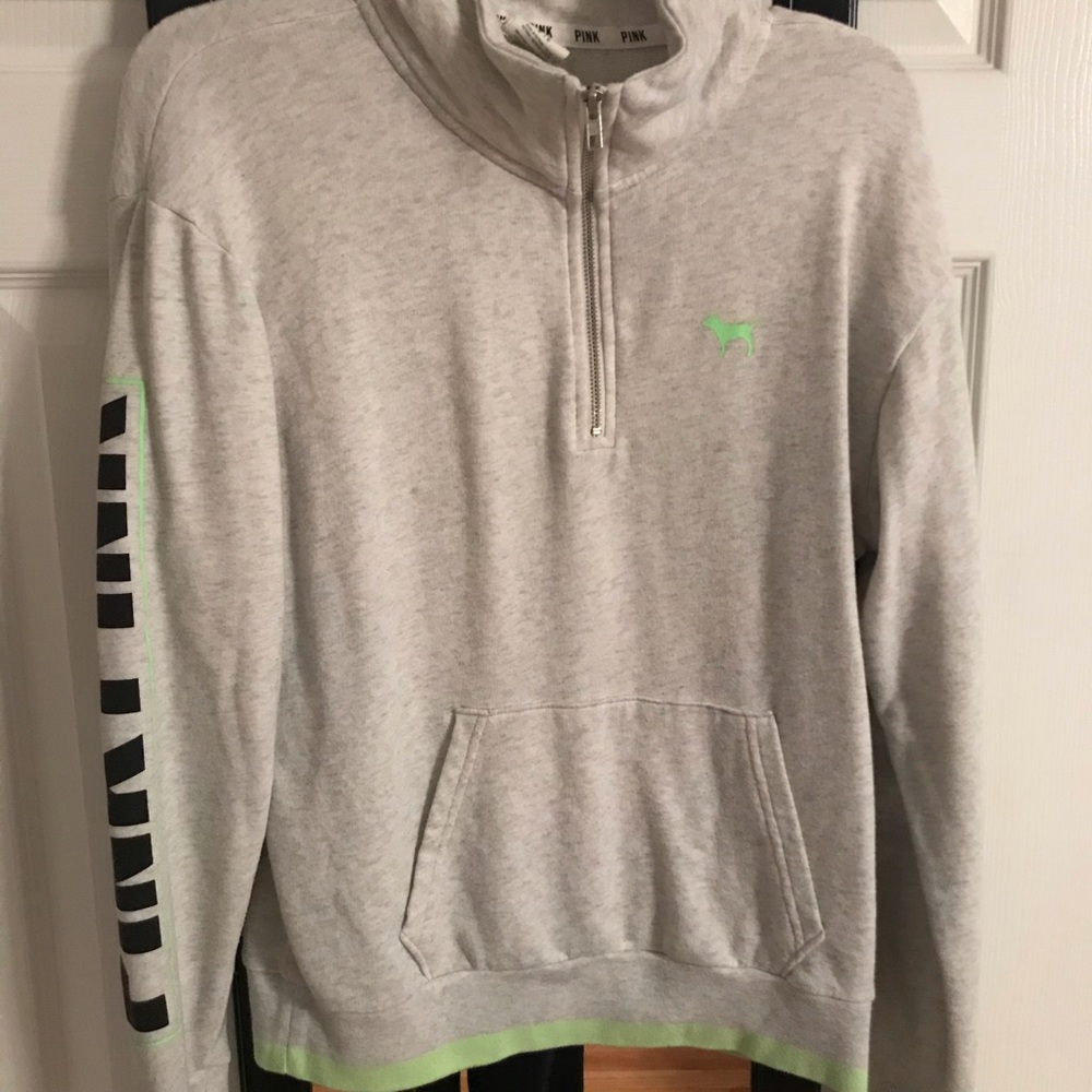 PINK 1/4 zip pullover sweater